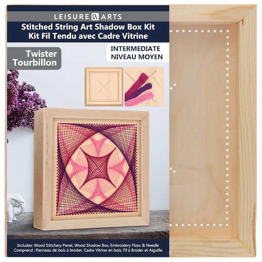Leisure Arts&#xAE; Twister Stitched String Art Shadow Box Kit